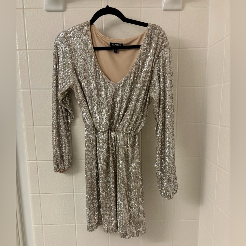 Express Glitter Mini Dress